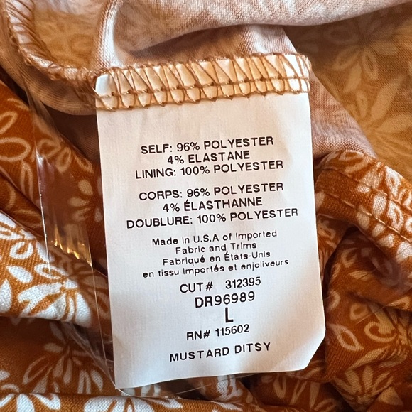 NWOT Lush Burnt Orange Floral Dress, Large - Picture 6 of 6